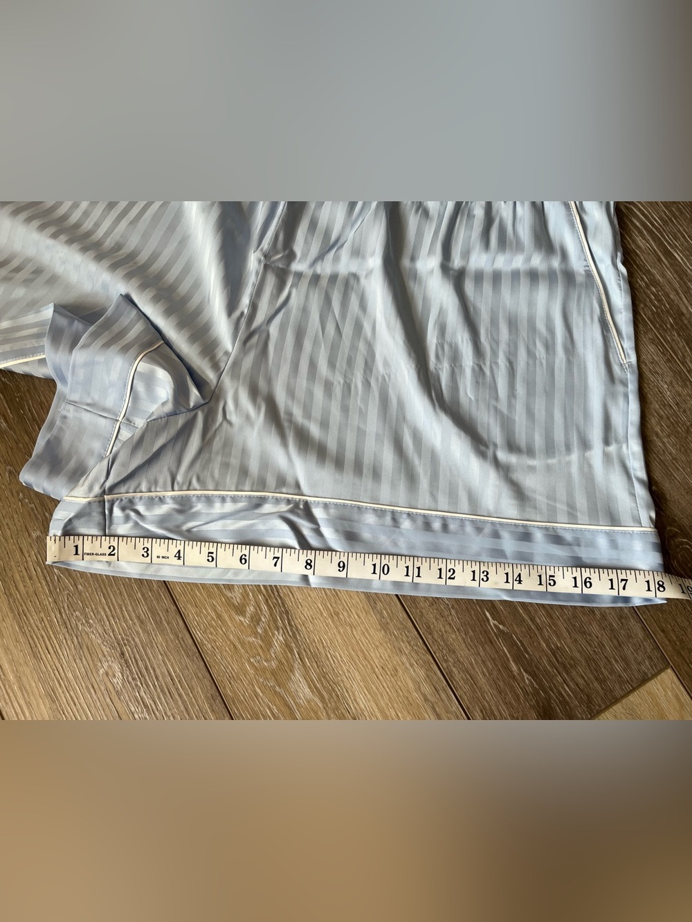 NWT Auden Light Blue Satin Button-Front Pajama Top & Shorts 1X - Picture 10 of 16